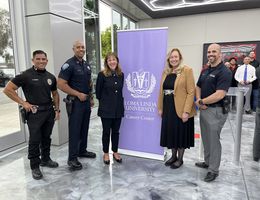 Loma Linda University Health leaders and local law enforcement celebrated their partnership and month-long fundraising initiative at the No-Shave November closing ceremony on November 30.