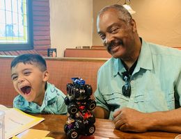 Larry Roberts and his three-year-old grandson
