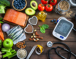 Healthy eating and blood pressure control - stock photo