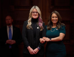 Dr. Amy Young stands arm in arm with State Senator Rosilicie Ochoa Bogh