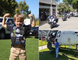photo collage showing scenes from cops for kids event