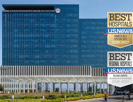 Medical Center exterior building with US News & World Report Best Hospital badges 