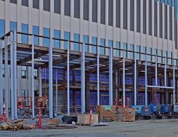 Steel framing installed for future hospital entrance area