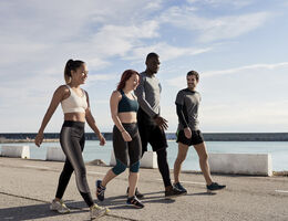 People walking to exercise