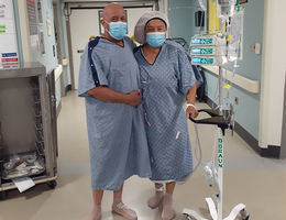 LLUH physicians turn a heart-bound couple’s dream for a kidney transplant into reality The Mcintyre couple walk around LLU Medical Center the day after Howard donated his kidney to Diana. They are grateful for each other and to the transplant surgeons who performed their procedure that granted them a better quality of life.