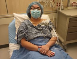 Ruby Marrujo waits for her brain surgery