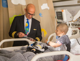 Loma Linda University Children’s Hospital patients receive visit and gifts from airline pilots