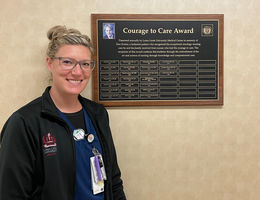 Emily Ensley is this year's recipient of the Courage to Care award