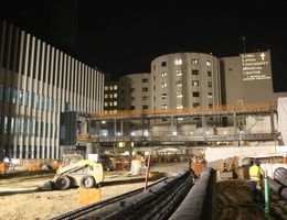 Photos: Hospital Construction Site at Night