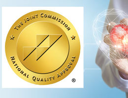 Life-saving heart device program recognized for excellence Gold seal overlaying illustration of physician with heart