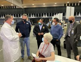 Governor Gavin Newsom visits community vaccine clinic 