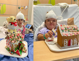 two patients with their gingerbread houses