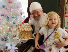 Gingerbread Village building and decorating for patients, Dec. 3
