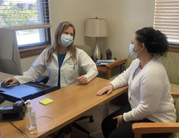 Dr. Wilson and patient Dr. Wilson and patient