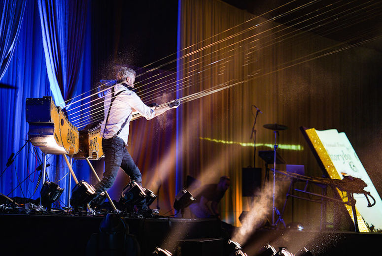 William Close and the Earth Harp Collective provided entertainment during the event.