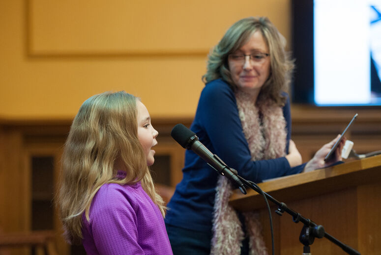 Student Brooklyn Scott and her teacher, Heidi Kruger, from Riverside Christian School shared how they successfully implemented project-based learning in their classroom. Brooklyn expressed how the creative new work is both fun and educational. 