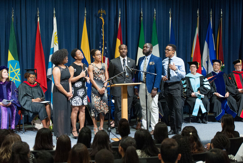 Students presenting special music during the Diversity Consecration.