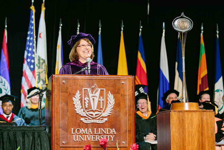 Dean Marshak asked attendees to help her welcome the class of 2018 to the event. 