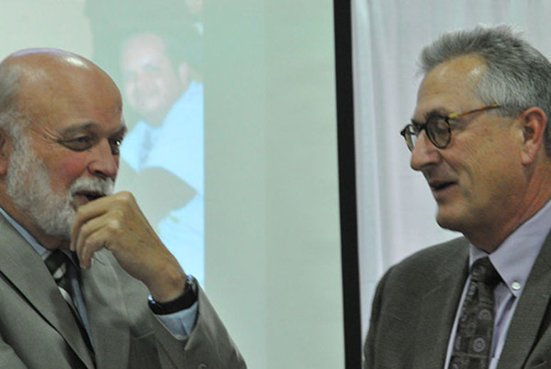 Dr. Richard Hart and Kerry Heinrich, JD share a moment