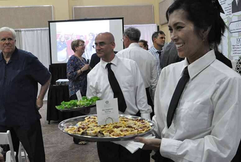Delectable h'ordeuvres served by waitstaff