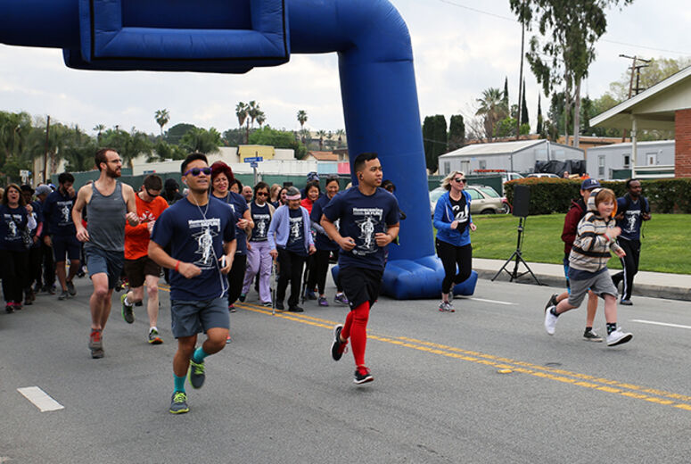 Energy was high at the start of the 2017 Homecoming 5K Fun Run/Walk.