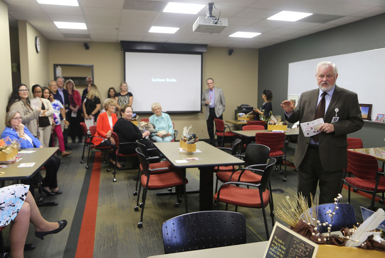 During a retirement reception held for Carlene Drake, Ronald Carter, PhD, provost at Loma Linda University, highlighted Drake's accomplishments.