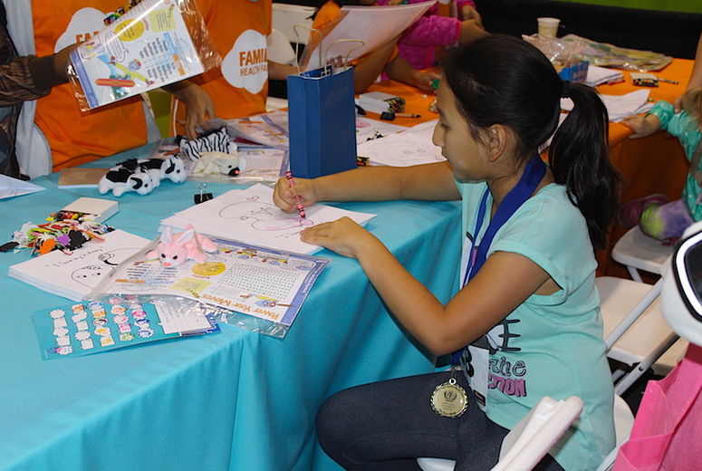 Several booths at the Family Health Fair offered crafts and coloring for kids to get creative.
