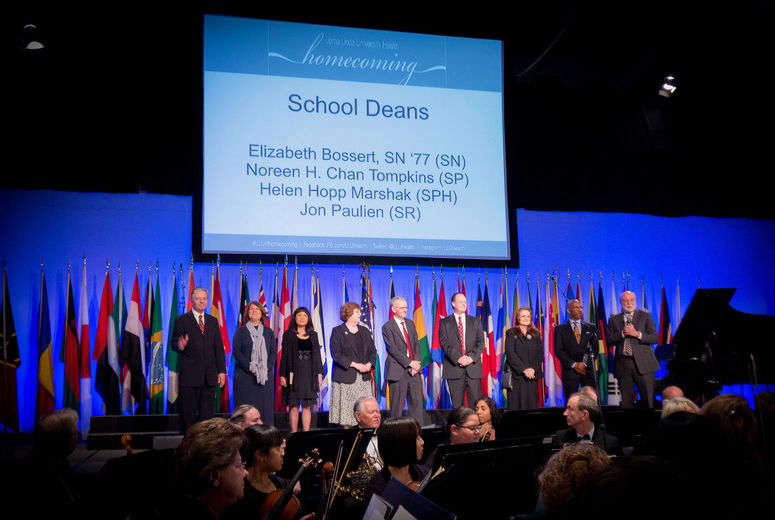 Deans of Loma Linda University's eight schools are introduced during the church service.