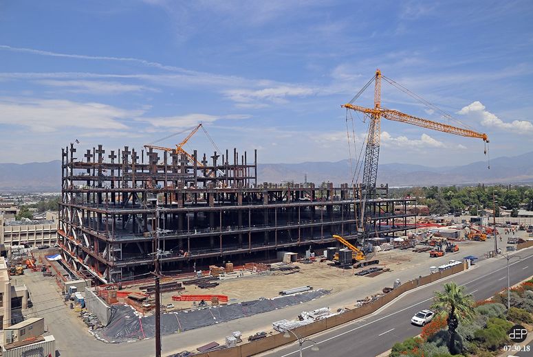 Two towers are now reaching for the sky at the Loma Linda University Medical Center construction site